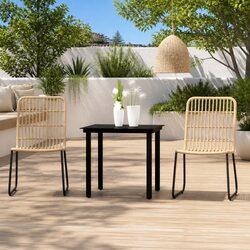 3 Piece Black Steel Frame Garden Dining Set Specifications
