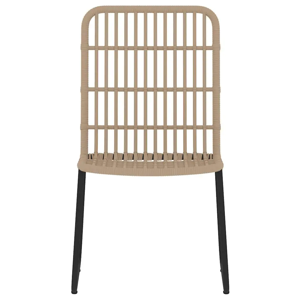 Garden Dining Set Outdoor Patio Furniture 3 Piece Steel Frame Glass Table Rattan Chairs