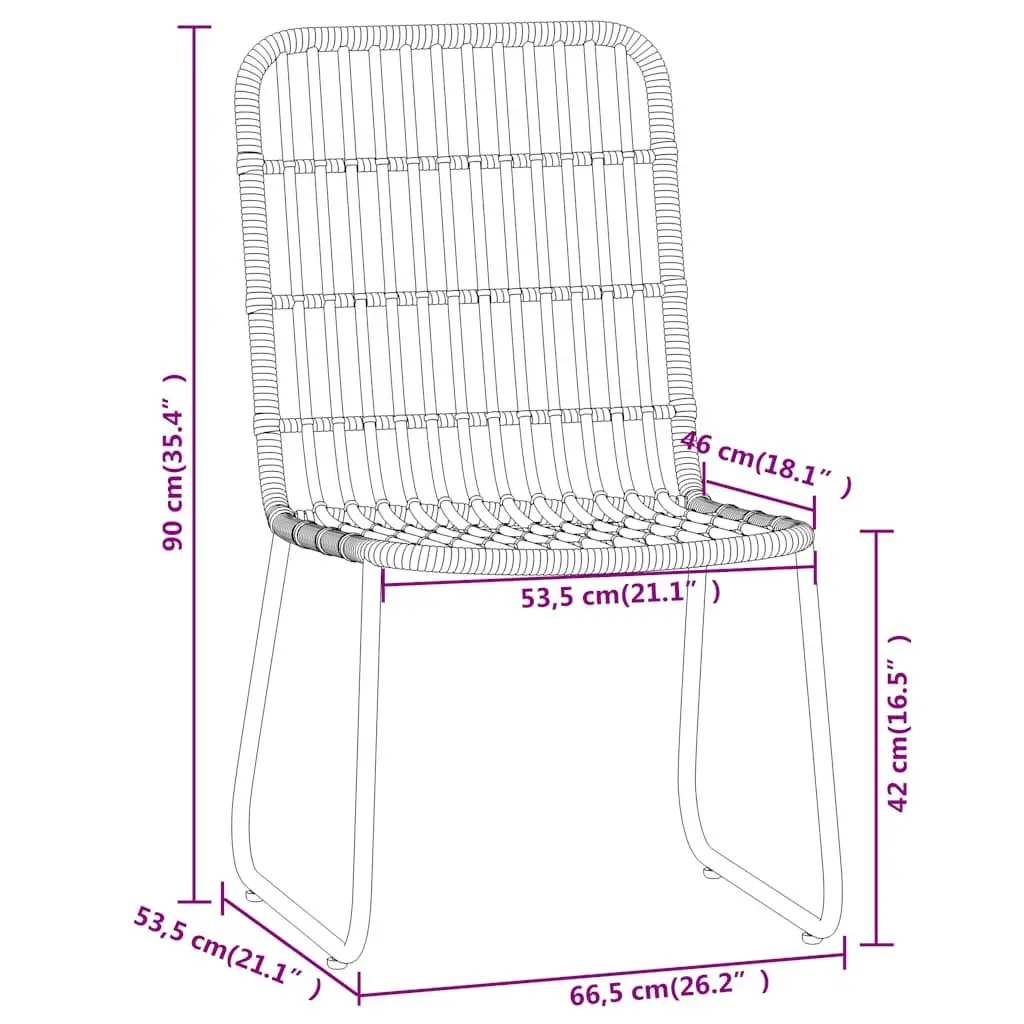 Garden Dining Set Outdoor Patio Furniture 3 Piece Steel Frame Glass Table Rattan Chairs