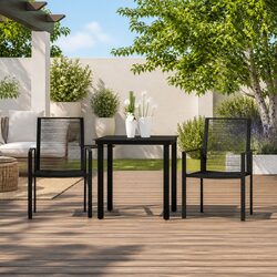 3 Piece Black Garden Dining Set Specifications and Details