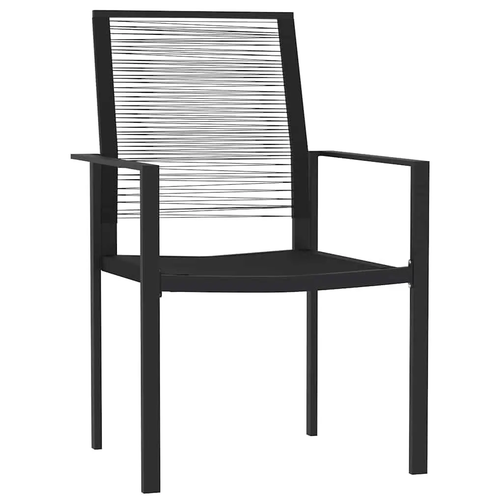 Garden Dining Set 5 Piece Black Patio Furniture Table Chairs Outdoor