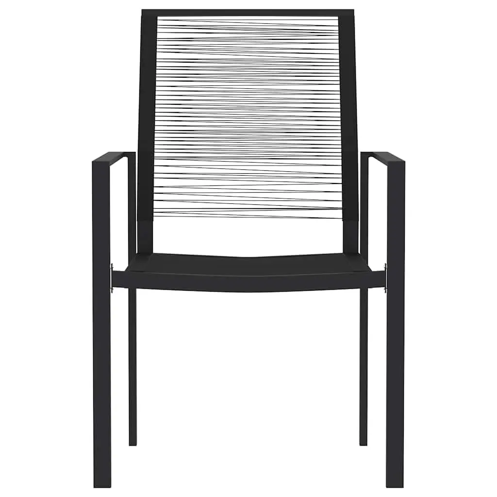 Garden Dining Set 5 Piece Outdoor Patio Table Chairs Black Steel Rattan