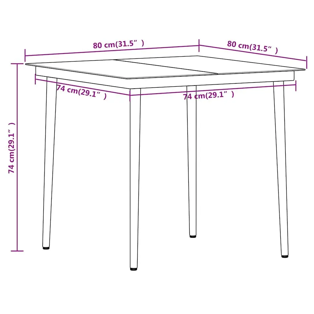 Garden Dining Set Outdoor Patio Furniture 3 Piece Black