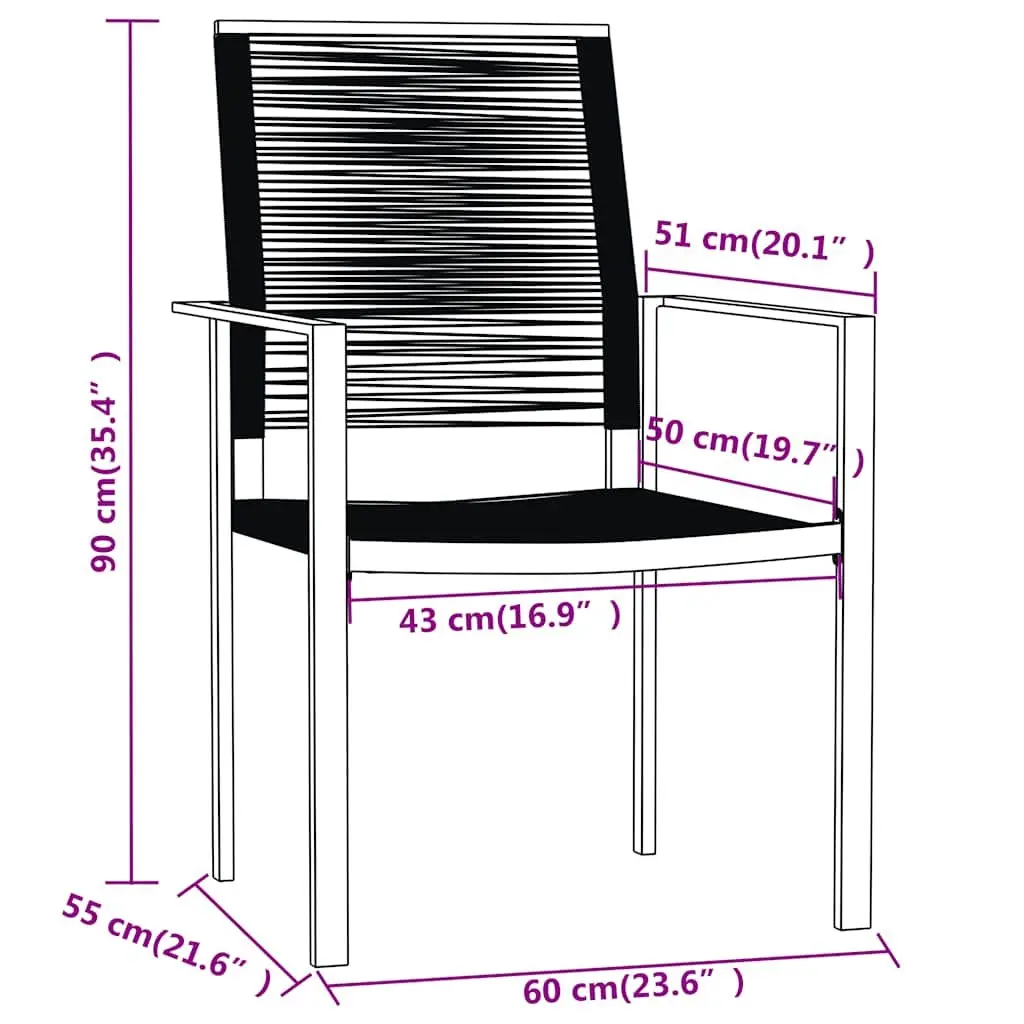 5 Piece Garden Dining Set Outdoor Use Glass Top Steel Frame Rattan Chairs