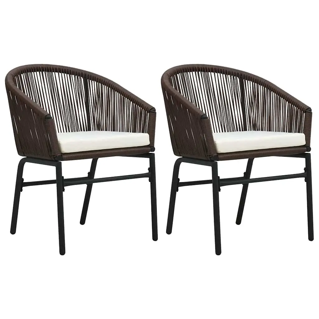 3 Piece Garden Dining Set Outdoor Patio Brown Steel Frame Glass Top