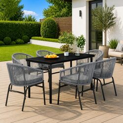Specifications of 7 Piece Garden Dining Set Grey Furniture