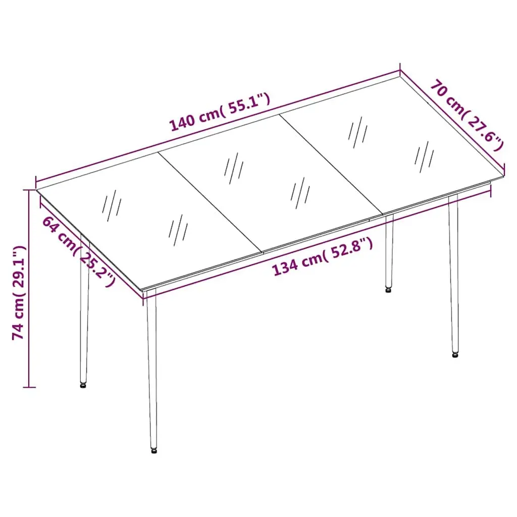 Garden Dining Set Outdoor Patio Furniture 5 Piece Black Glass Table Chairs