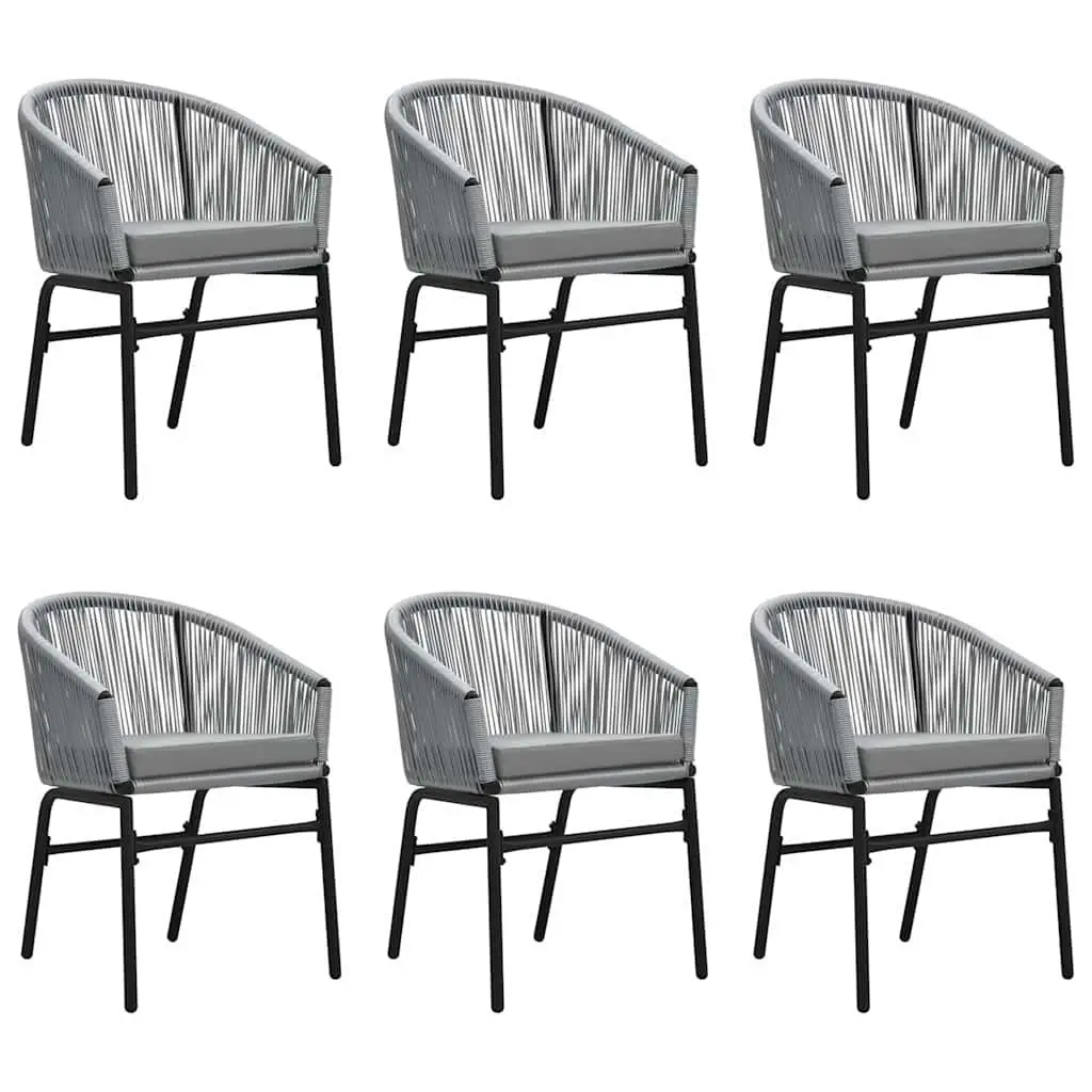 Garden Dining Set Outdoor Use 7 Piece Grey Glass Table Rattan Chairs
