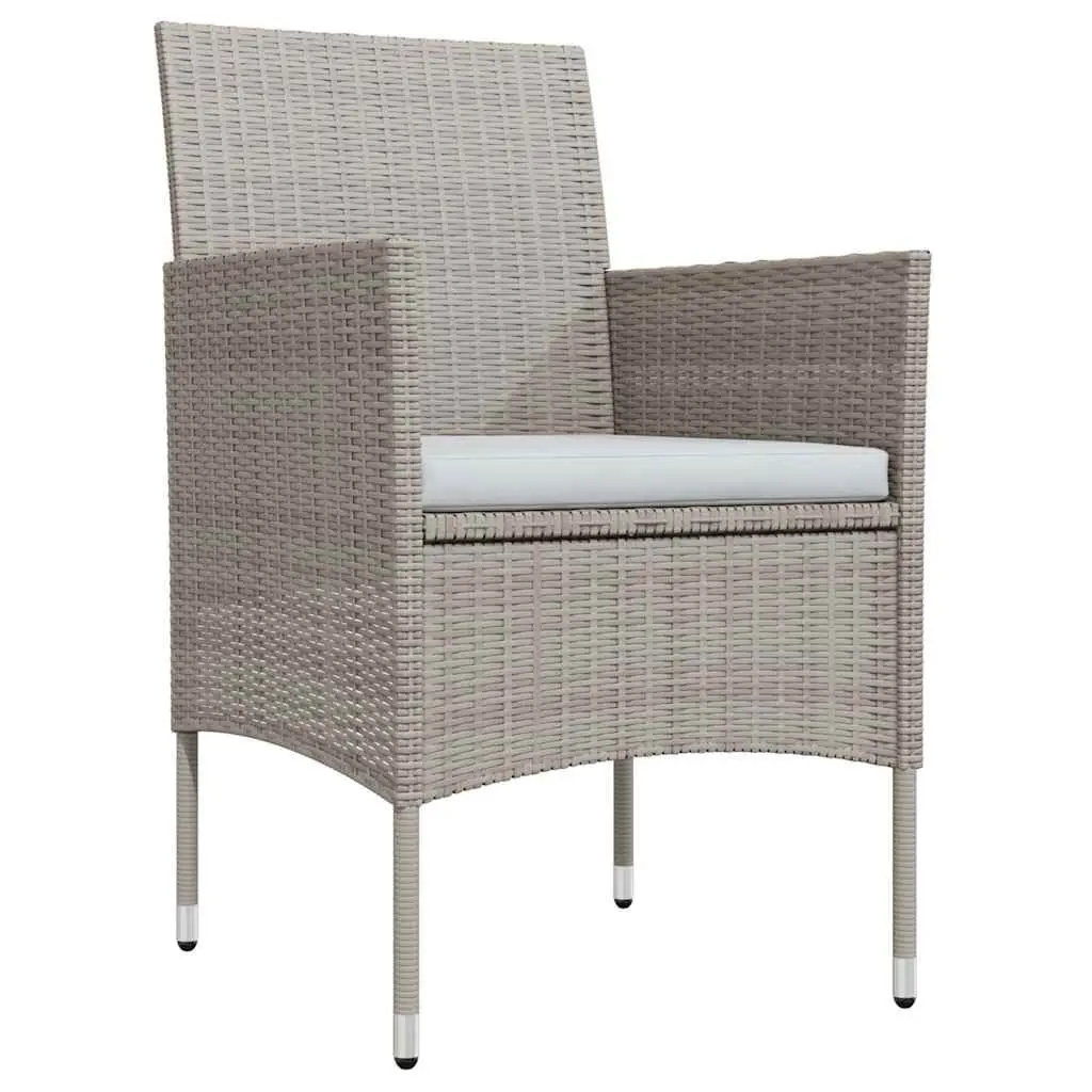 Outdoor Dining Set 3 Piece Furniture for Garden Use with Cushions Beige and Black