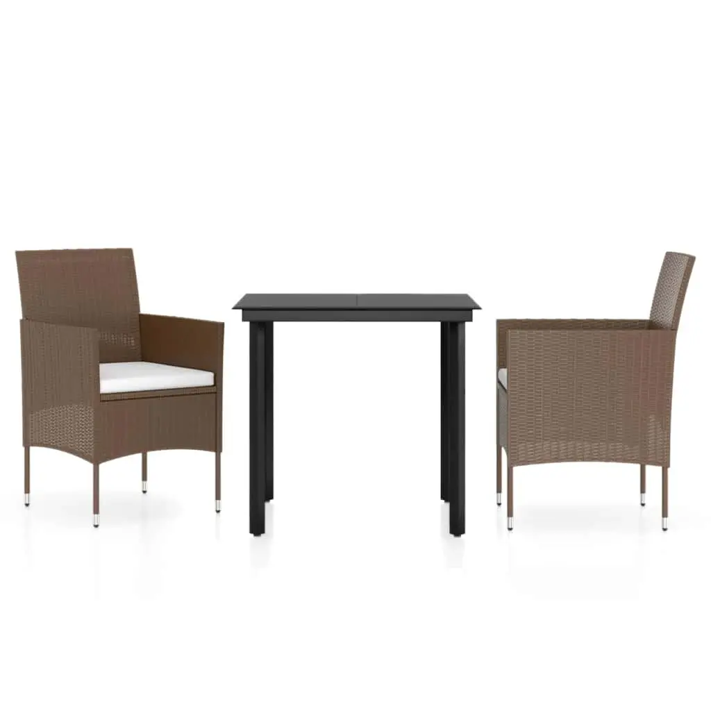 Garden Dining Set Outdoor Use 3 Piece Table Chairs with Cushions