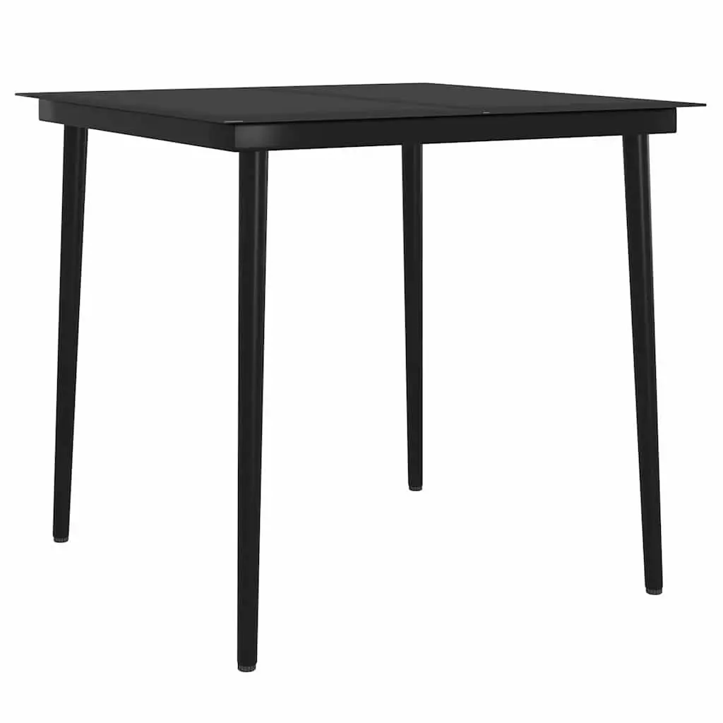 Garden Dining Set 3 Piece Outdoor Furniture Table Chairs Black Patio Seating