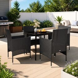 5 Piece Outdoor Dining Set: Dimensions and Features Listed