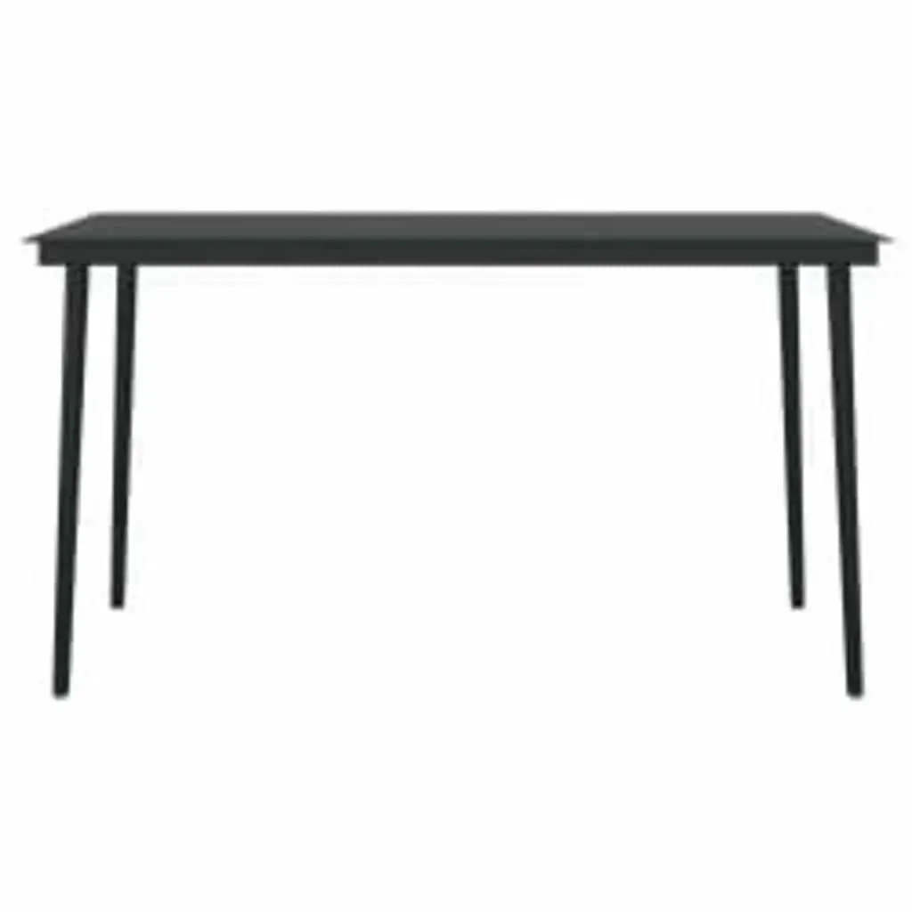 Outdoor Dining Set 5 Piece Grey Table Chairs Glass Top Steel Frame PE Rattan