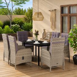 7-Piece Grey Outdoor Dining Set: Specs & Details