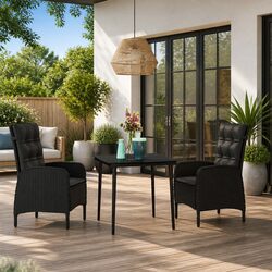 3-Piece Outdoor Dining Set: Table and 2 Chairs