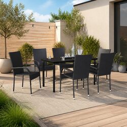 Outdoor Dining Set Specifications: 7 Pieces in Black