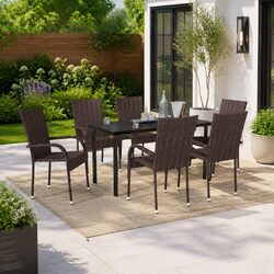 Specifications for 7-Piece Brown Outdoor Dining Set