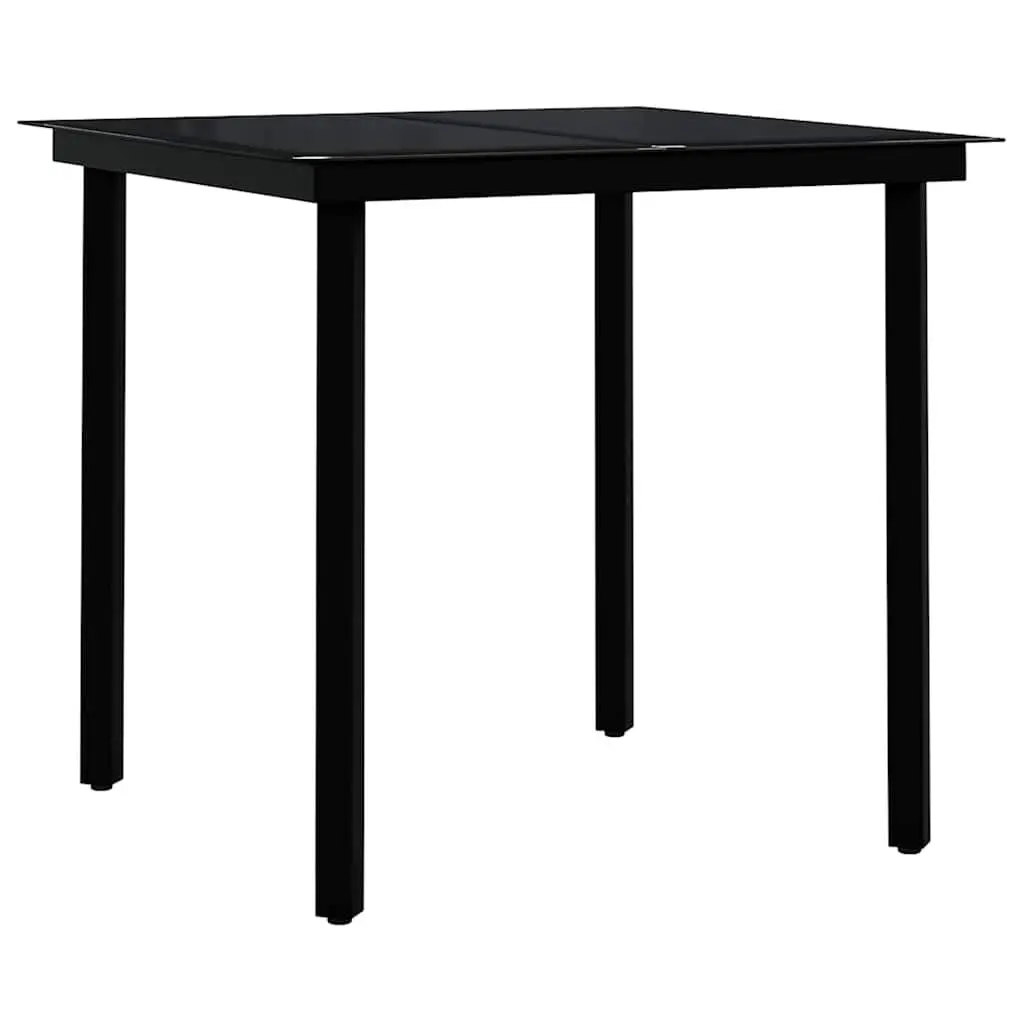5 Piece Garden Dining Set with Steel and Rattan Construction