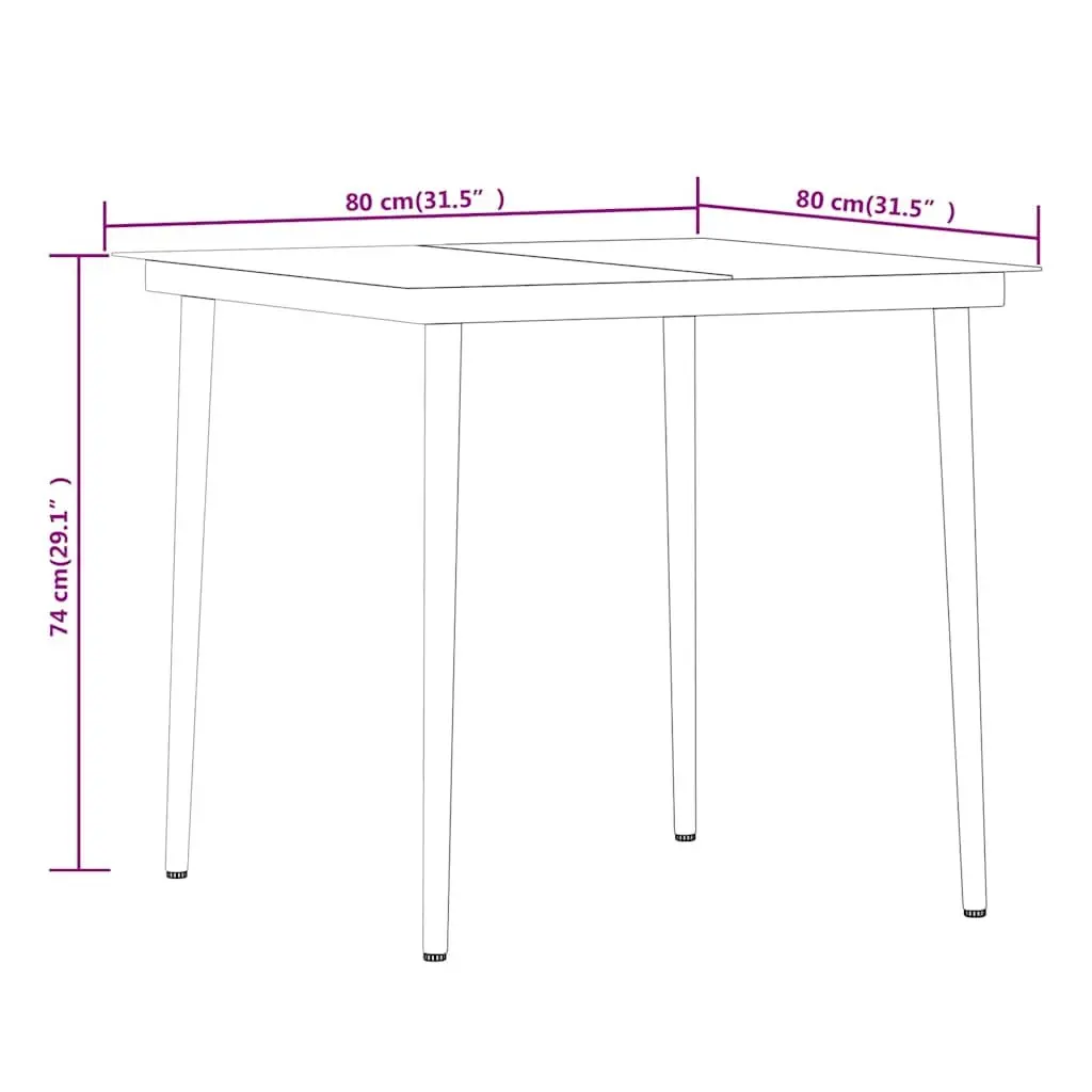 Outdoor Dining Set 5 Piece Rattan Chairs Glass Top Black Steel Frame