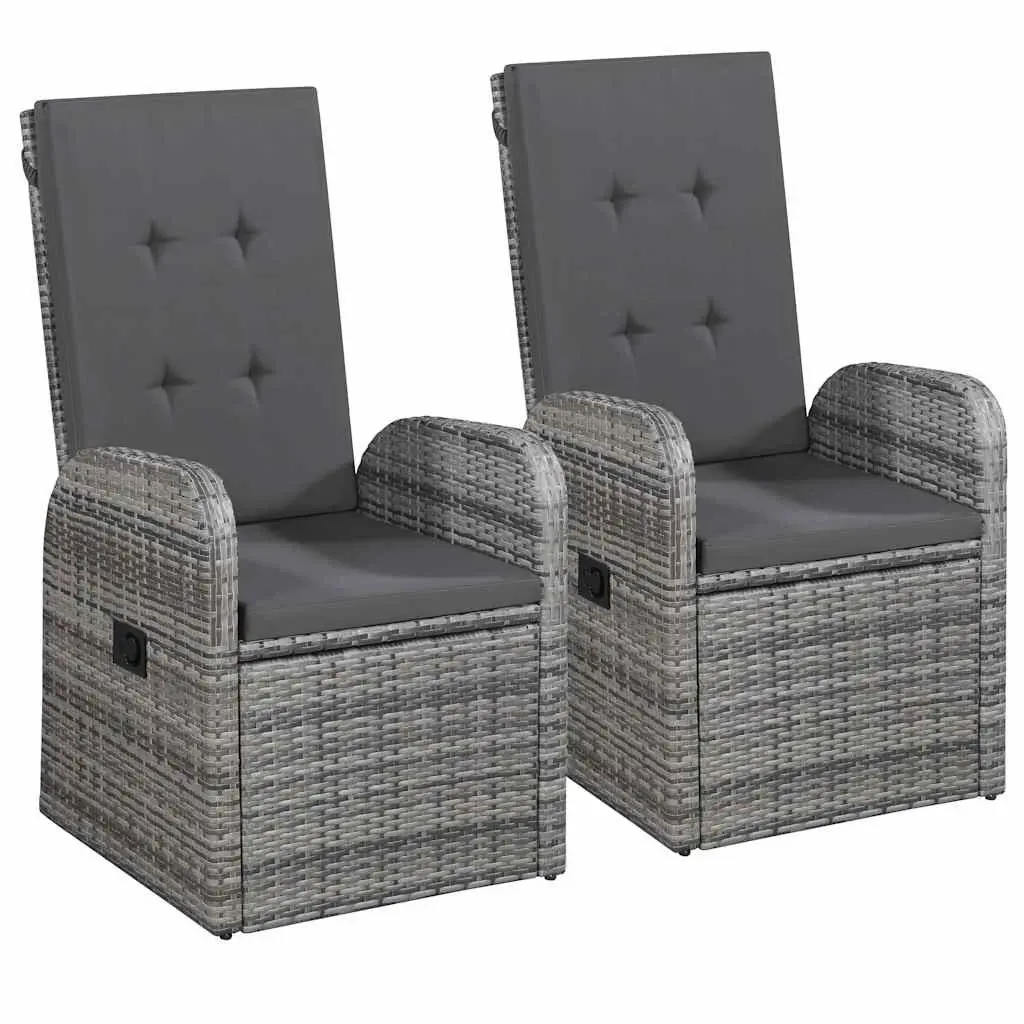 3 Piece Grey Outdoor Dining Set with Cushions