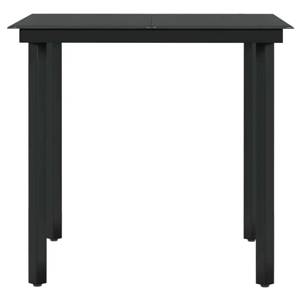 5 Piece Outdoor Dining Set Black Garden Patio Furniture Table Chairs Cushions