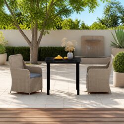 Garden Dining Set Specifications: 3 Pieces in Brown