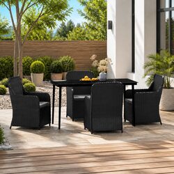 Specifications of 5 Piece Black Outdoor Dining Set