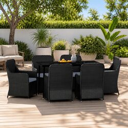 Specifications of 7 Piece Black Garden Dining Set