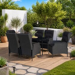 Specifications of 7-Piece Grey Rattan Dining Set