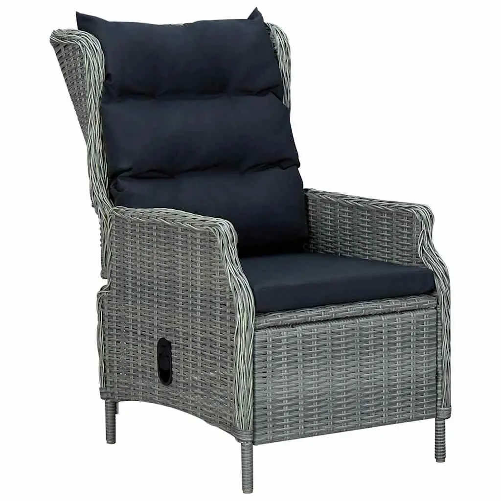 7 Piece Outdoor Garden Dining Set Grey Rattan Chairs Glass Table Patio Furniture