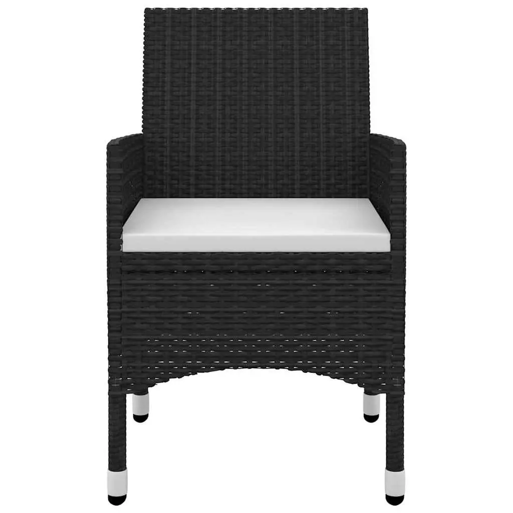 7 Piece Outdoor Dining Set for Garden with Cushions Poly Rattan Glass Table