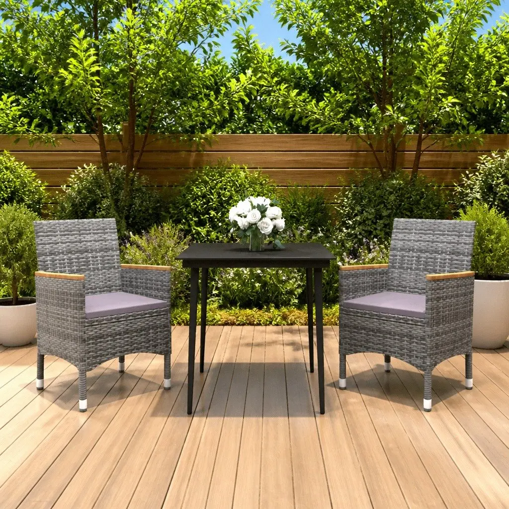 Garden Dining Set with 1 Table and 2 Chairs