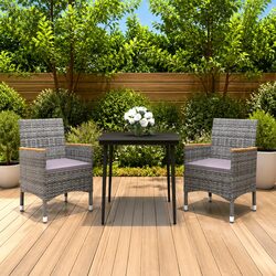 Garden Dining Set with 1 Table and 2 Chairs