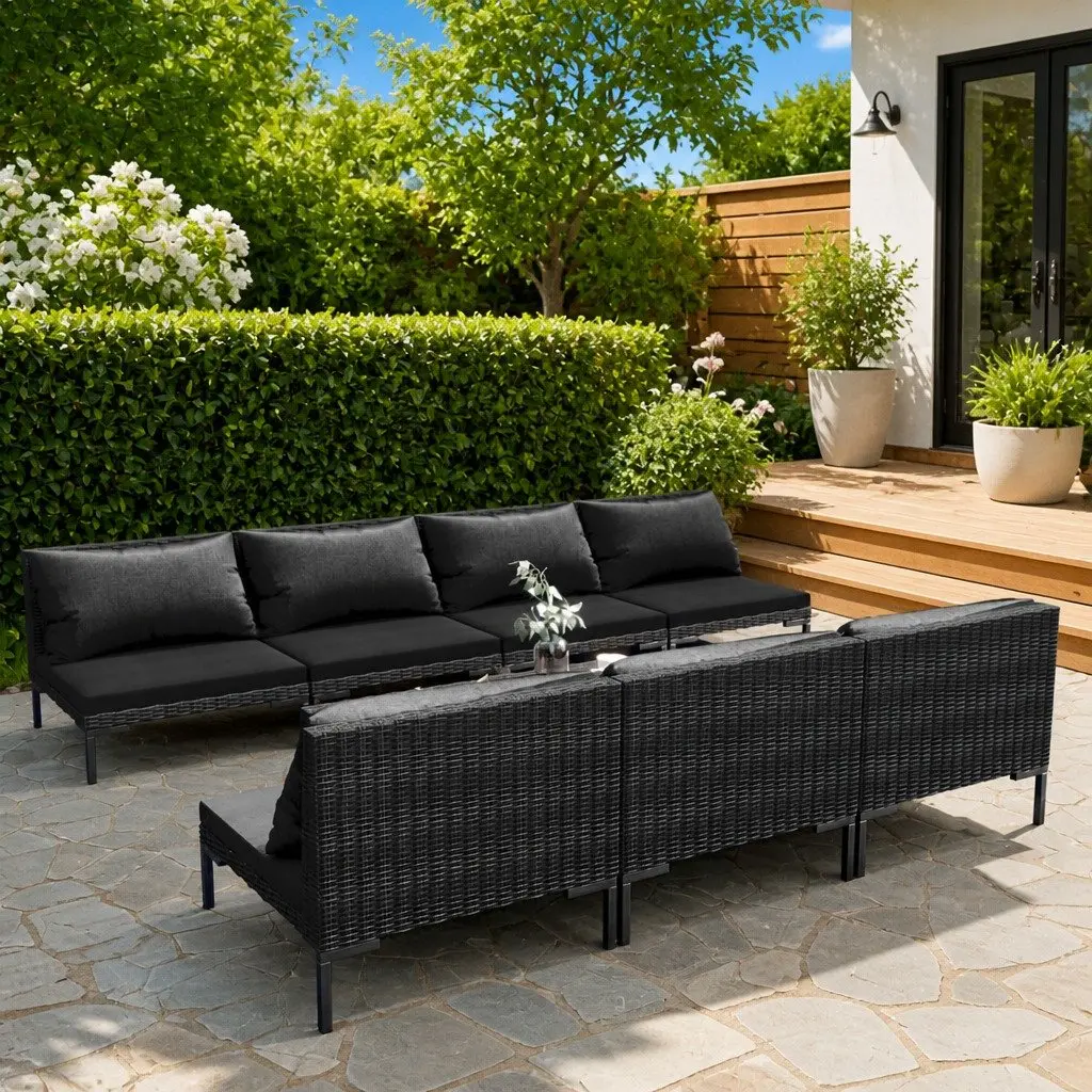 8 Piece Garden Lounge Set Outdoor Patio Furniture Grey Rattan Sofa