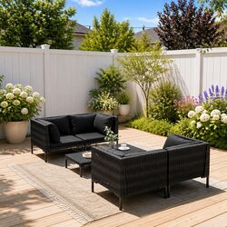 Specifications of the 5-Piece Outdoor Lounge Set in Grey