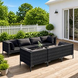 Specifications of 8 Piece Outdoor Lounge Set Grey PE Rattan