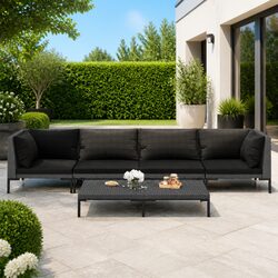 5-Piece Garden Lounge Set with Durable Grey Rattan Design