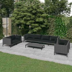 Specifications of 9-Piece Grey Lounge Set for Garden