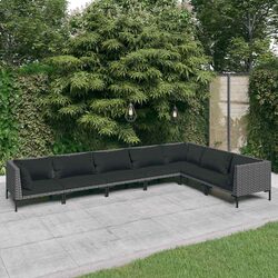 Specifications for 7-Piece Garden Lounge Set with Grey Cushions