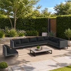 8-Piece Garden Lounge Set: Dimensions and Features Overview