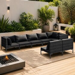 Specifications of 8-Piece Grey Patio Lounge Set