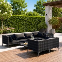 Specifications of 8-Piece Garden Lounge Set in Grey Rattan