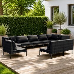 Specifications of the 9-Piece Garden Lounge Set with Cushions