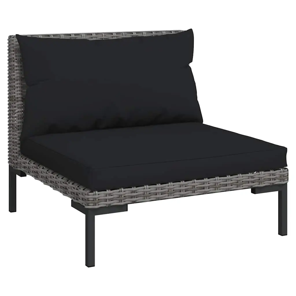 Garden Lounge Set Outdoor Furniture 9 Piece Grey PE Rattan Patio Sofa