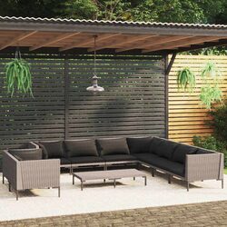 Specifications of the 10 Piece Garden Lounge Set with Cushions