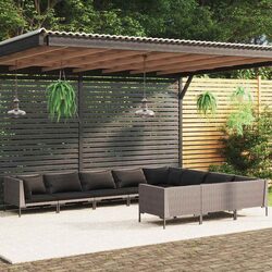 Specifications of 10-Piece Grey Garden Lounge Set