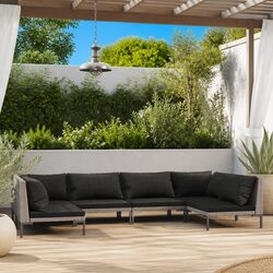 6-Piece Outdoor Lounge Set: Dimensions & Materials Listed