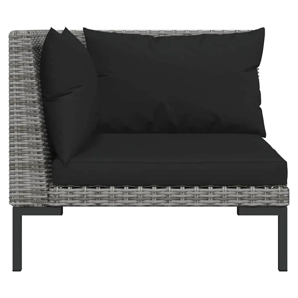 Outdoor Furniture Set 8 Piece Patio Garden Lounge Grey Rattan with Thick Cushions and Steel Frame