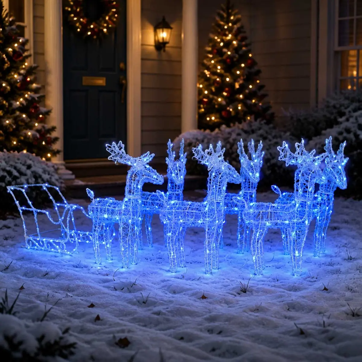 320 LED Light Reindeer Sleigh Yard Decoration