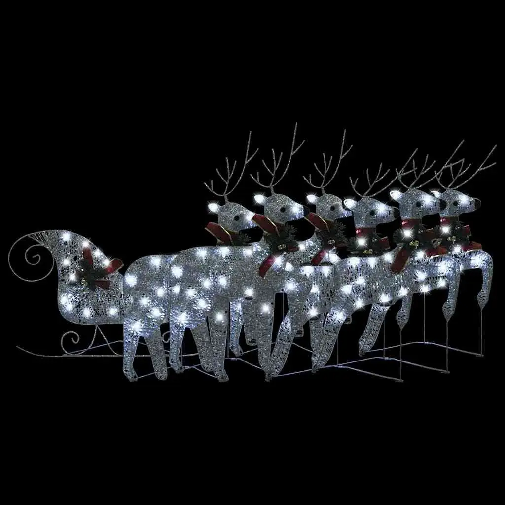 Christmas Decoration Reindeer Sleigh Indoor Outdoor 140 LED Lights